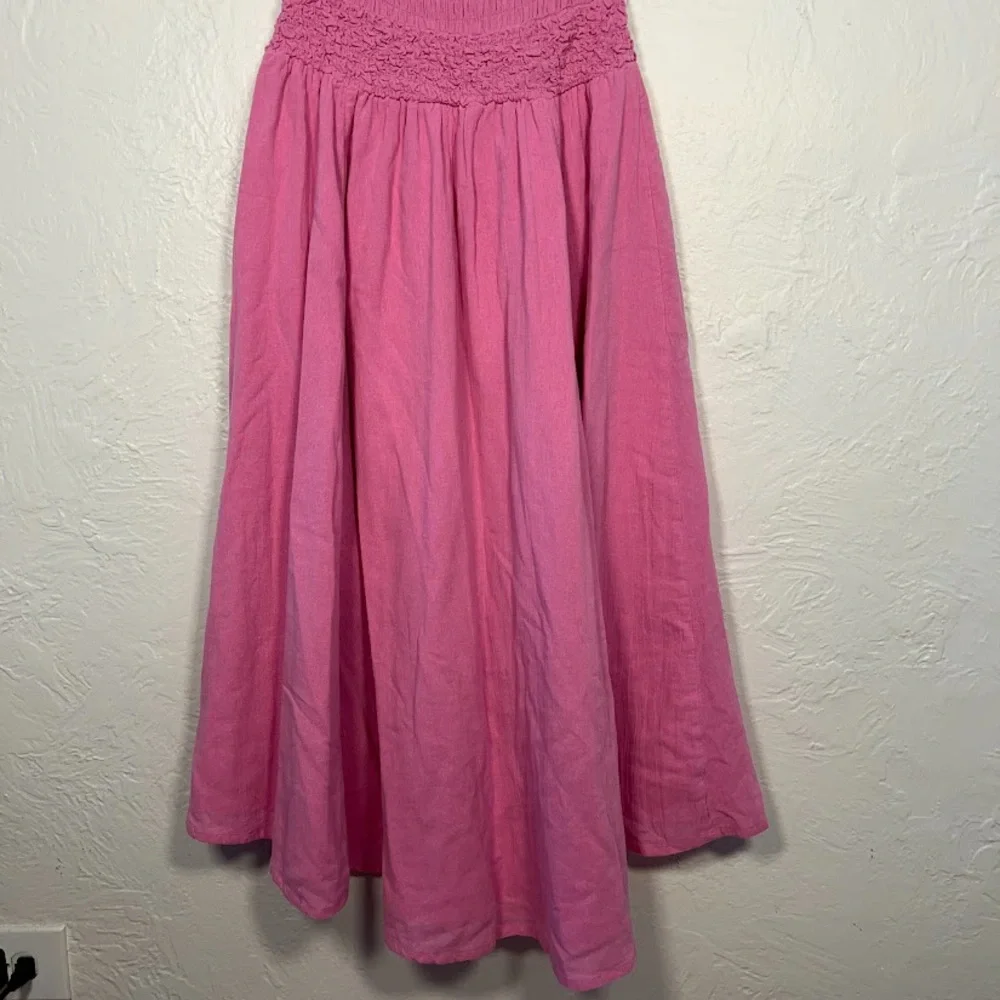 Free People Sparkling Moment Drop Waist Dress M Sugar Magnolia Pink Strapless